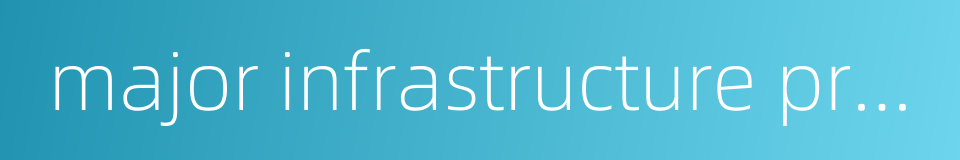 major infrastructure project的同义词