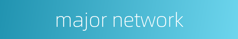 major network的同义词
