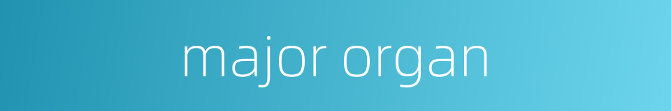 major organ的同义词