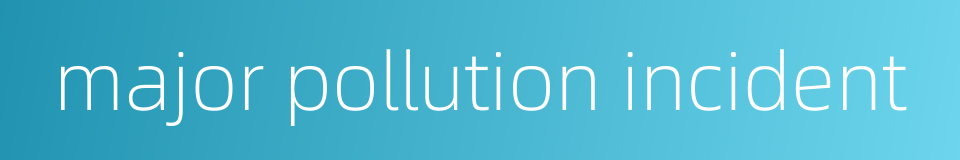 major pollution incident的同义词