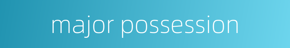 major possession的同义词