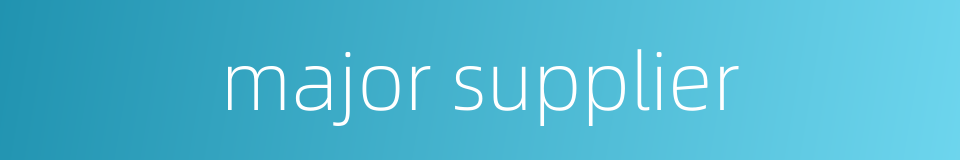 major supplier的同义词