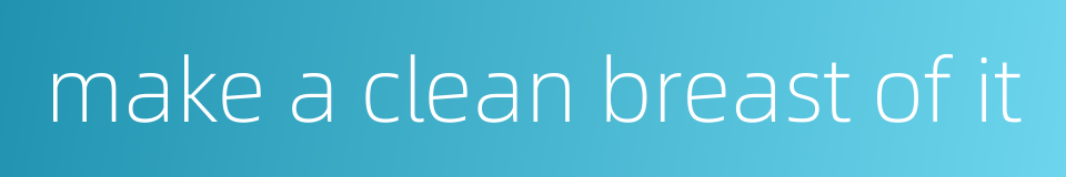make a clean breast of it的同义词