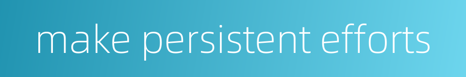 make persistent efforts的同义词