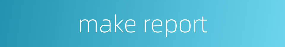 make report的同义词