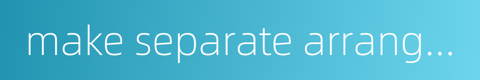 make separate arrangements的同义词