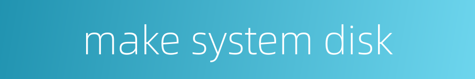 make system disk的同义词