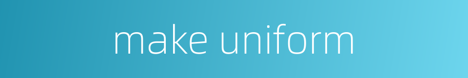 make uniform的同义词