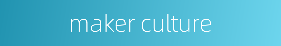 maker culture的同义词