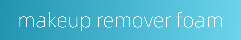 makeup remover foam的同义词