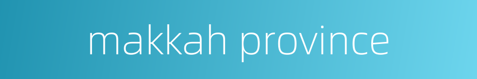 makkah province的同义词