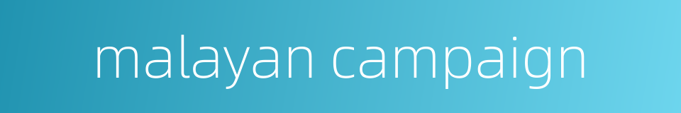 malayan campaign的同义词