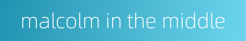 malcolm in the middle的同义词