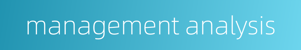 management analysis的同义词