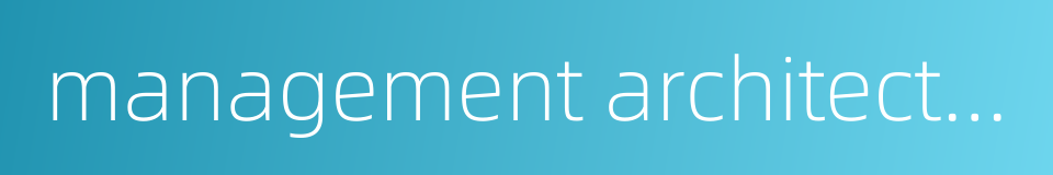 management architecture的同义词