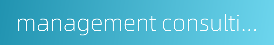 management consulting association的同义词