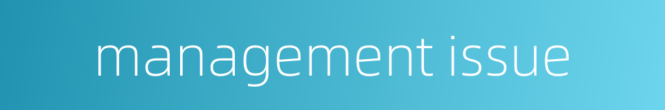 management issue的同义词