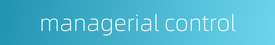 managerial control的同义词