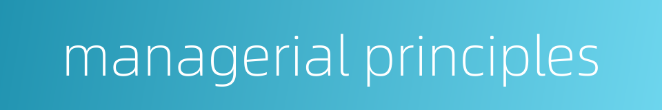 managerial principles的同义词
