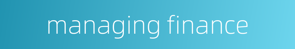 managing finance的同义词
