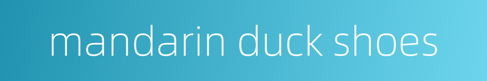 mandarin duck shoes的同义词