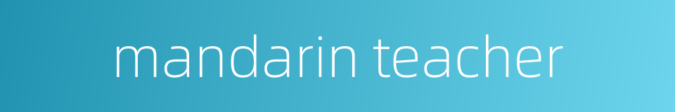 mandarin teacher的同义词
