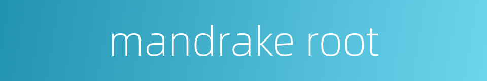 mandrake root的同义词