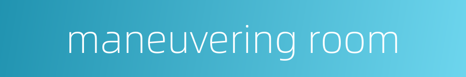 maneuvering room的同义词