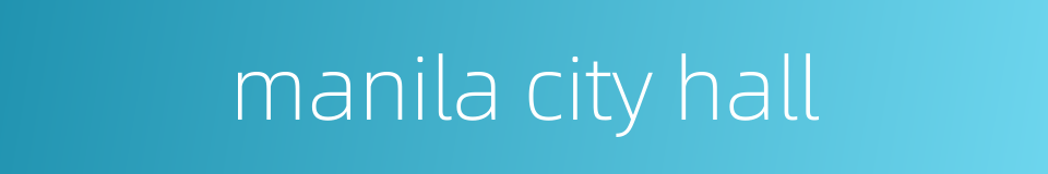 manila city hall的同义词