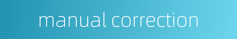 manual correction的同义词