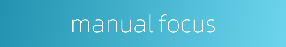 manual focus的同义词