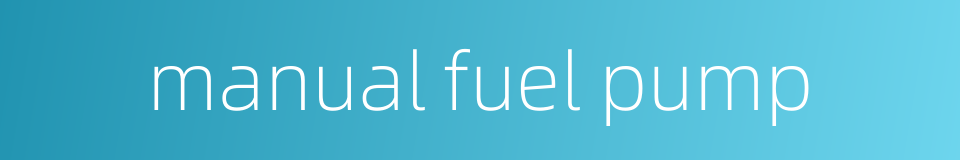 manual fuel pump的同义词