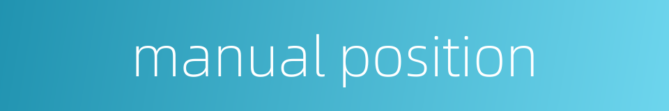 manual position的同义词