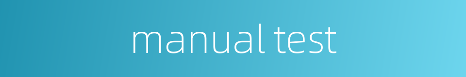 manual test的同义词