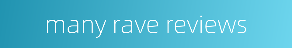 many rave reviews的同义词