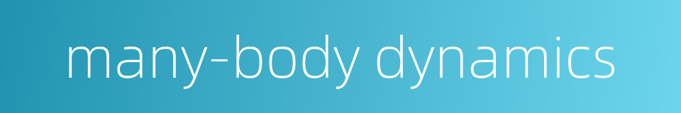 many-body dynamics的同义词