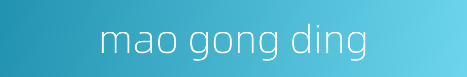 mao gong ding的同义词