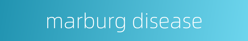 marburg disease的同义词