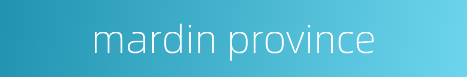 mardin province的同义词