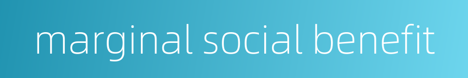 marginal social benefit的同义词
