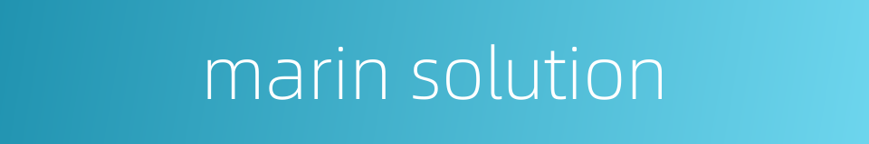 marin solution的同义词
