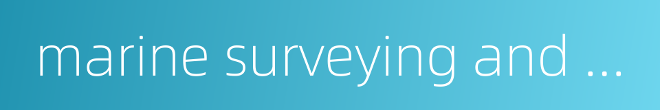 marine surveying and charting的同义词