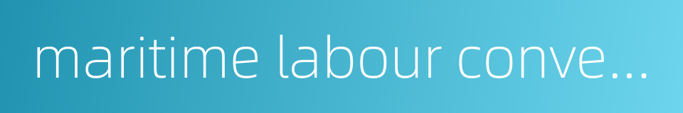 maritime labour convention的同义词