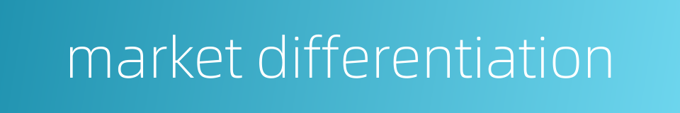 market differentiation的同义词