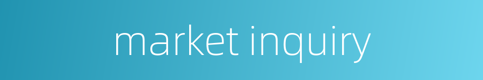 market inquiry的同义词