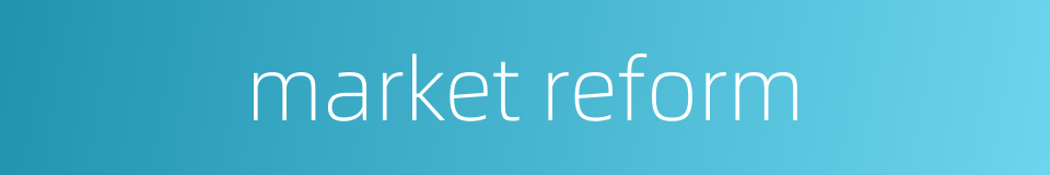 market reform的同义词