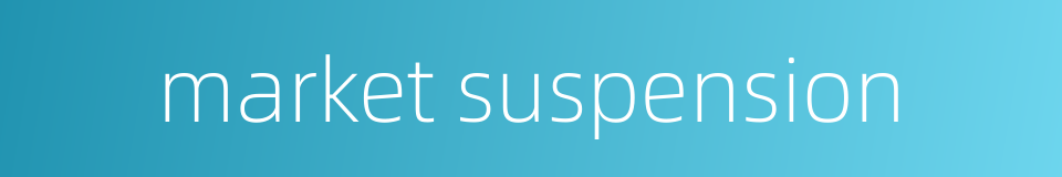 market suspension的同义词
