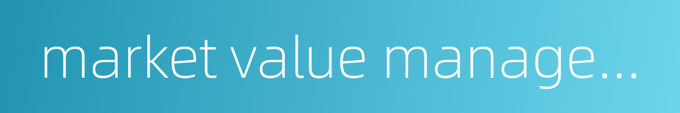 market value management的同义词