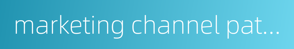 marketing channel pattern的同义词