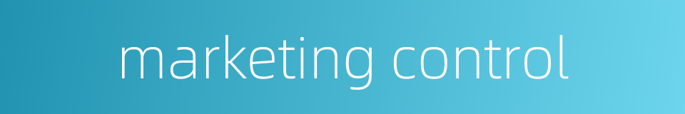 marketing control的同义词